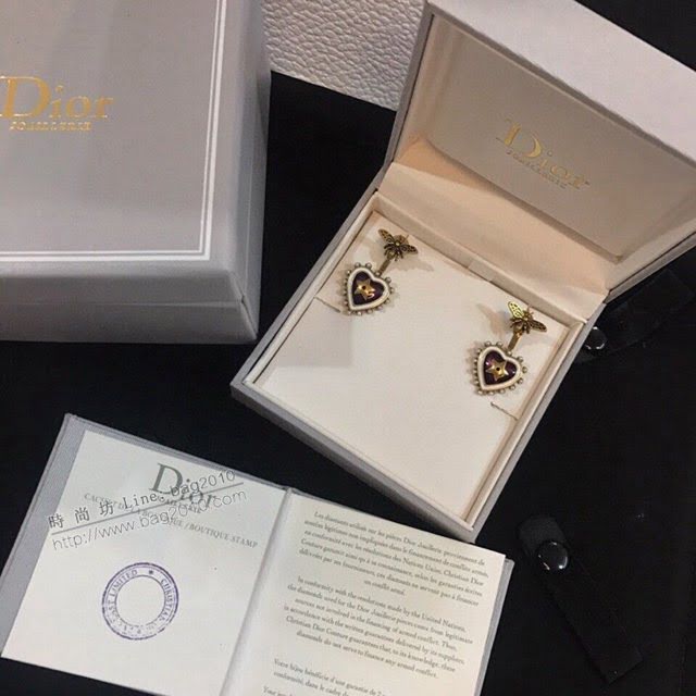 Dior飾品 迪奧經典熱銷款蜜蜂CD桃心愛心耳釘耳環  zgd1111